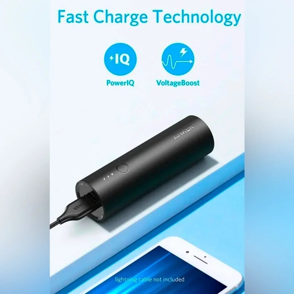 Anker PowerCore 5000 Portable Charger in Black-4.25 in